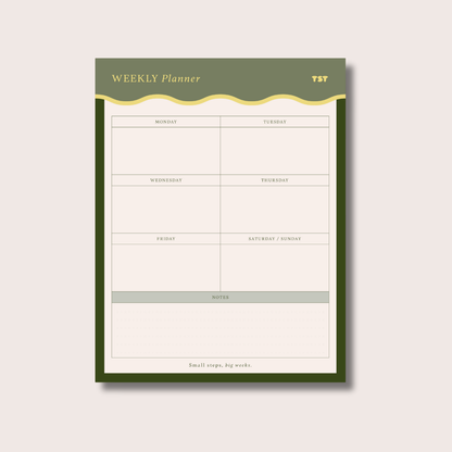 Green Waves Weekly Planner