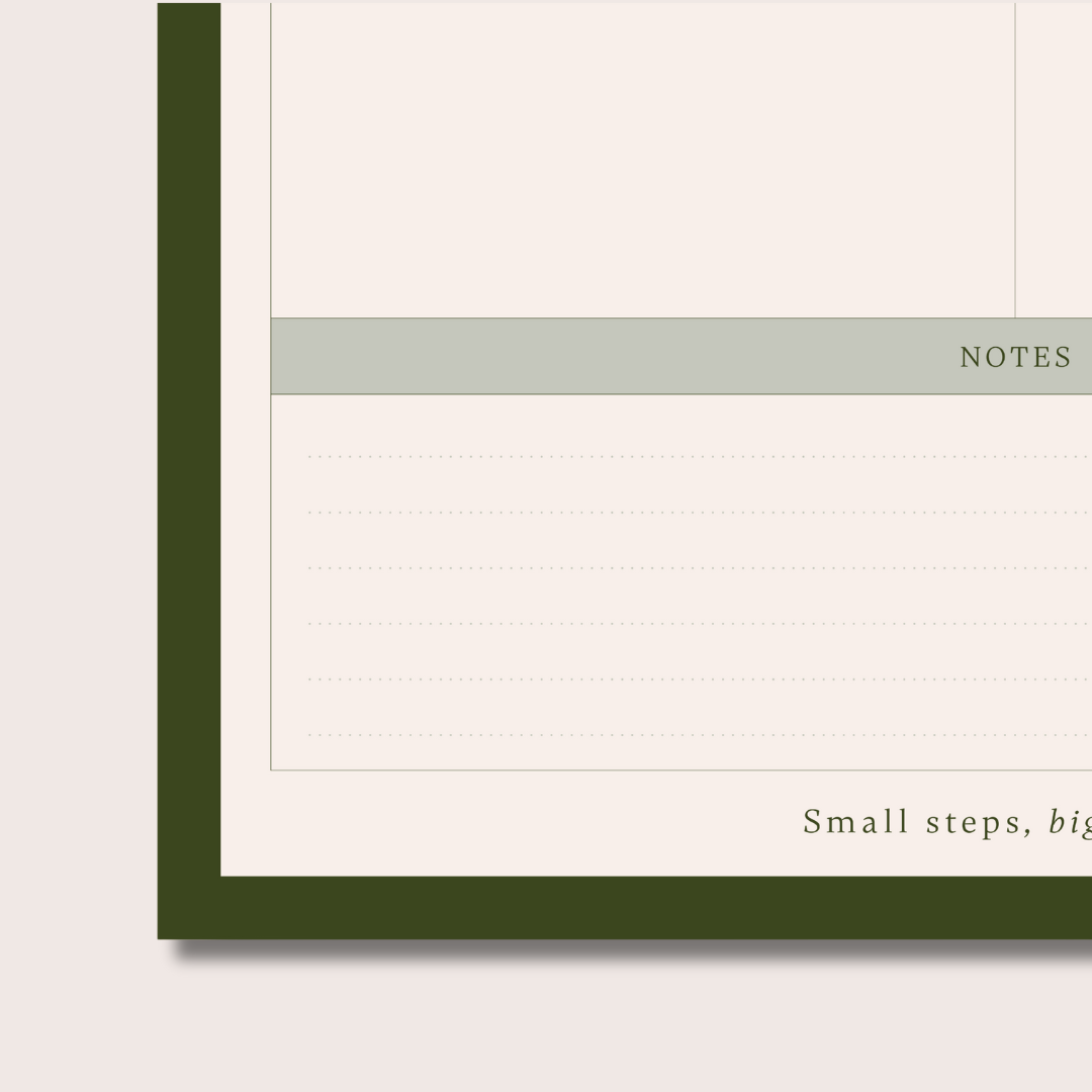 Green Waves Notepad + Weekly Planner